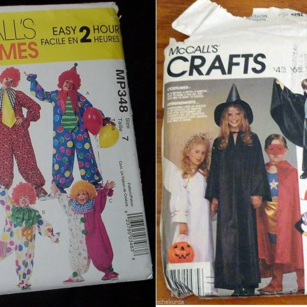 Costumes Child's 7 M Unisex Clowns Halloween Witch Lot